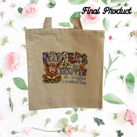 Fashion Graphic Print You Trippin Design Trendy Canvas Tote Bag - Picture 2 of 4